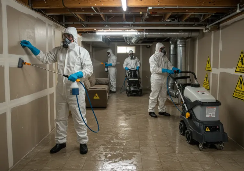 Basement Moisture Removal and Structural Drying process in Forest Hills, TN